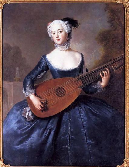 antoine pesne Portrait of Eleonore Louise Albertine, Comtesse von Schlieben-Sanditten, Freifrau von Keyserlingk (1720-1755), wife of Dietrich Cesarion oil painting image